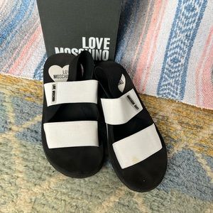 LOVE MOSCHINO Stretchy Strappy Sandals SIZE 37